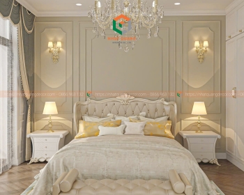 Giường ngủ đầu giường bọc đệm kiểu dáng Tân cổ điển G-007